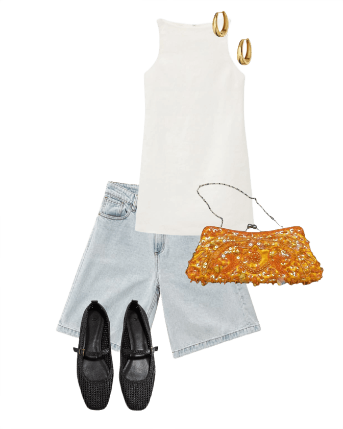 White + Denim + Orange
