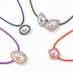 Quiet Drop - Purple, Butter Yellow & Gold Necklace