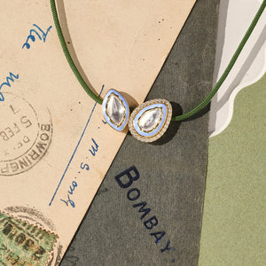 True Union - Khaki, Periwinkle Blue & Gold Diamond Necklace