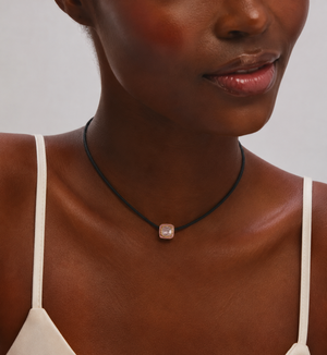 Heritage Cut - Black, Light Pink & Gold Necklace