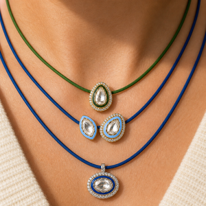 Eternal Lines - Midnight Blue & Silver Diamond Necklace