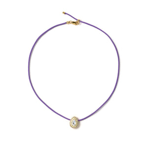 Quiet Drop - Purple, Butter Yellow & Gold Necklace