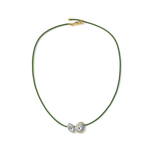 True Union - Khaki, Periwinkle Blue & Gold Diamond Necklace
