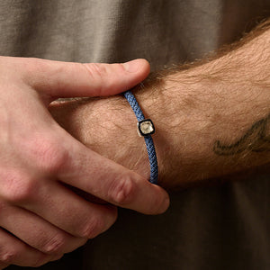 Heritage Cut - Denim Blue, Black & Silver Bracelet