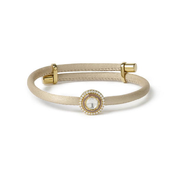 Infinity Circle - Champagne, Taupe & Gold Diamond Bracelet
