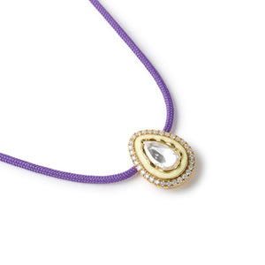 Quiet Drop - Purple, Butter Yellow & Gold Necklace