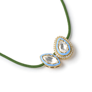 True Union - Khaki, Periwinkle Blue & Gold Diamond Necklace