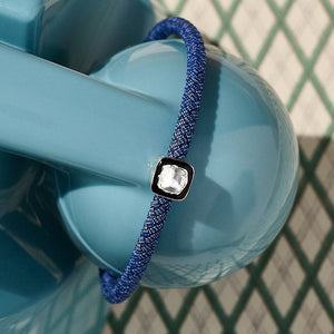 Heritage Cut - Denim Blue, Black & Silver Bracelet