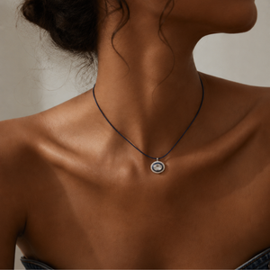 Eternal Lines - Midnight Blue & Silver Diamond Necklace