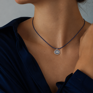Eternal Lines - Midnight Blue & Silver Diamond Necklace