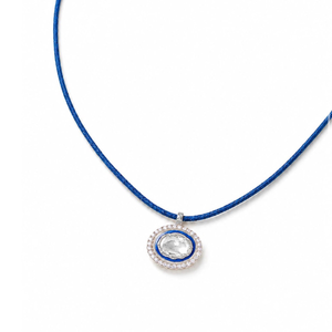 Eternal Lines - Midnight Blue & Silver Diamond Necklace
